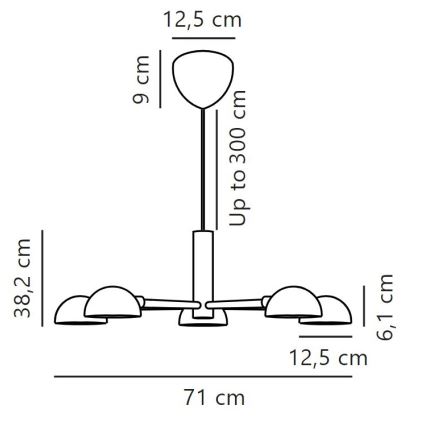 DFTP by Nordlux - Hängeleuchte NOMI 5xE14/8W/230V schwarz