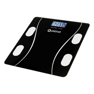 Digitale Smart-Personenwaage mit LCD-Anzeige 2xAAA schwarz