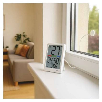Digitales Thermometer mit Hygrometer 2xAAA weiß