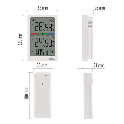 Digitales Thermometer mit Hygrometer, 2×AAA, weiß