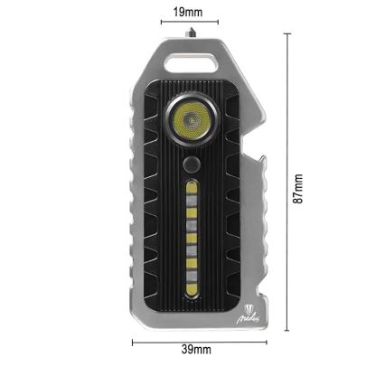 Dimm- und aufladbare LED-Multifunktions-Taschenlampe LED/1W/5V IP44 400 mAh 50 lm