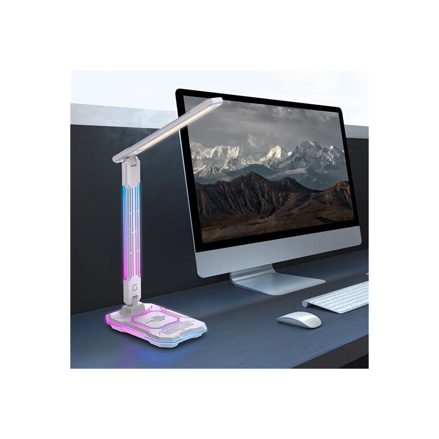 Dimm- und aufladbare LED-RGB-Tischleuchte mit Touch-Funktion und kabelloser Aufladung LED/7,5W/5V 2700-5300K weiß