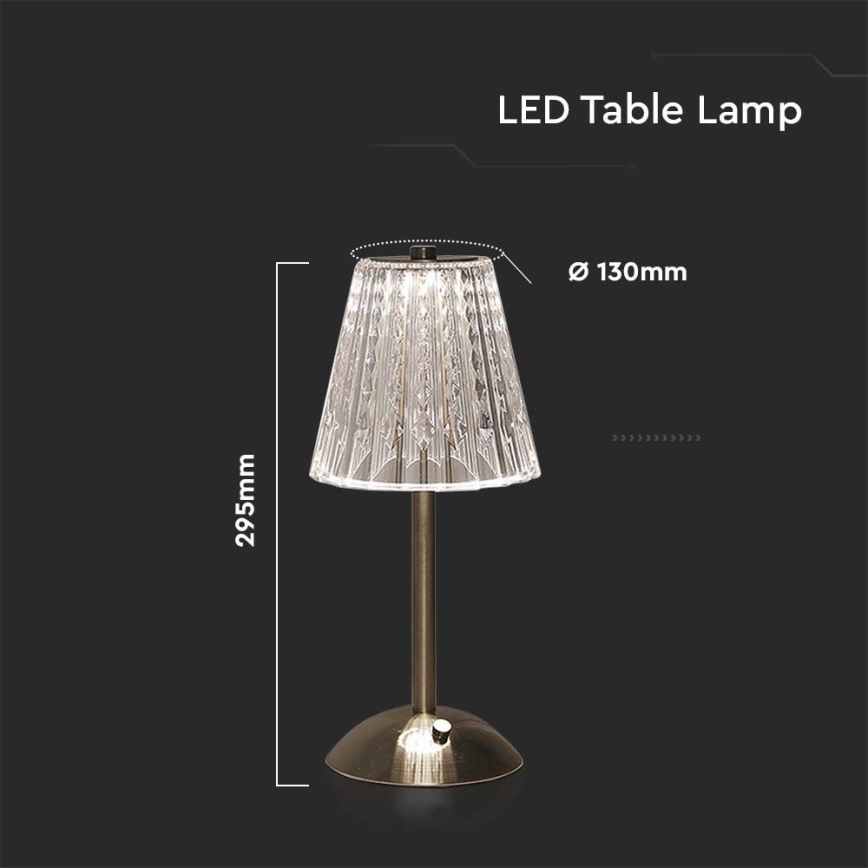 Dimm- und aufladbare LED-Tischleuchte mit Touch-Funktion LED/2,4W/5V 3000-6000K 1800 mAh glänzendes Chrom