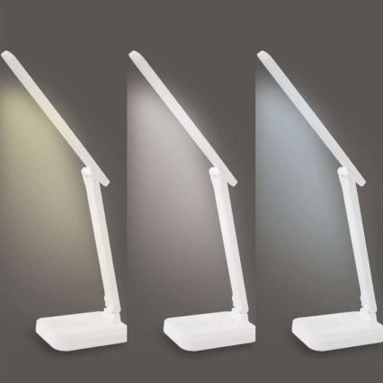 Dimm- und aufladbare LED-Tischleuchte LED/5W/3,7V 3000K/4000K/6500K 800mAh weiß