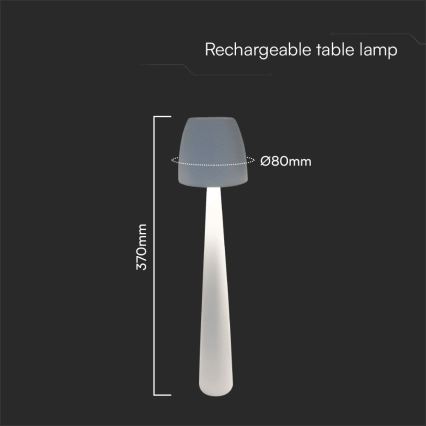 Dimm- und aufladbare LED-Tischleuchte mit Touch-Funktion LED/3W/5V 3000-6000K 1800 mAh weiß