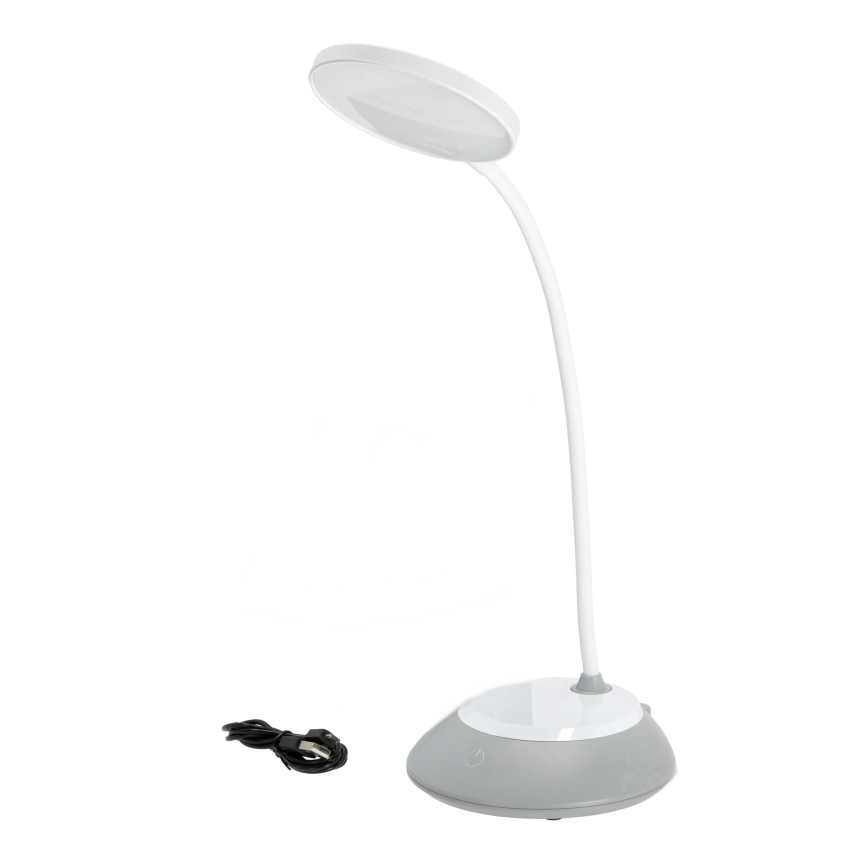 Dimm- und aufladbare LED-Tischleuchte VISUA LED/5W/5V 3000-5000K 1200 mAh grau