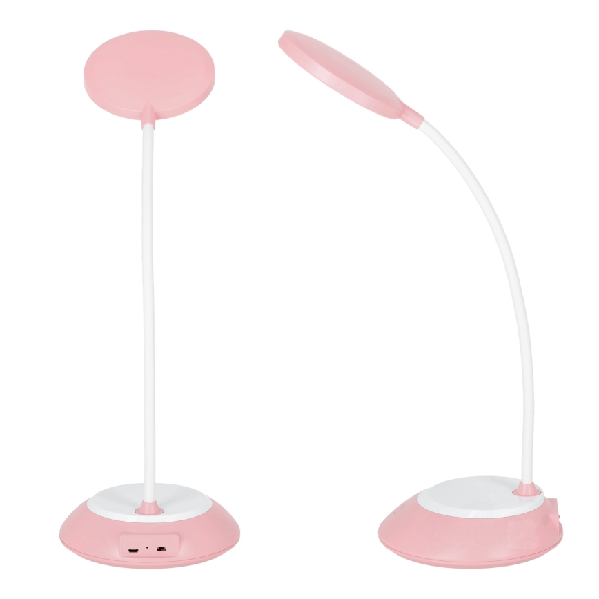LED Dimm- und aufladbare Tischleuchte VISUA LED/5W/5V 3000-5000K 1200 mAh rosa