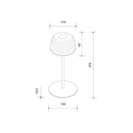 Dimmbare, aufladbare LED-Tischleuchte für den Außenbereich VIVIEN LED/3W/5V 2700K 1600 mAh IP54 schwarz