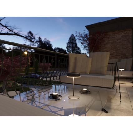 Dimmbare, aufladbare LED-Solar-Tischleuchte VIVIEN LED/3W/5V 2700K 1600 mAh IP54 schwarz