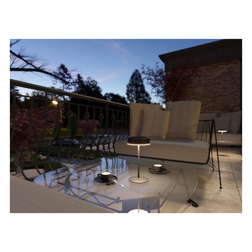 Dimmbare, aufladbare LED-Solar-Tischleuchte VIVIEN LED/3W/5V 2700K 1600 mAh IP54 schwarz