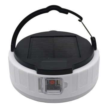 Dimmbare, aufladbare LED-Solarleuchte mit Powerbank-Funktion K3 LED/2W/5,5V 6500K IPX4 2400 mAh schwarz/weiß