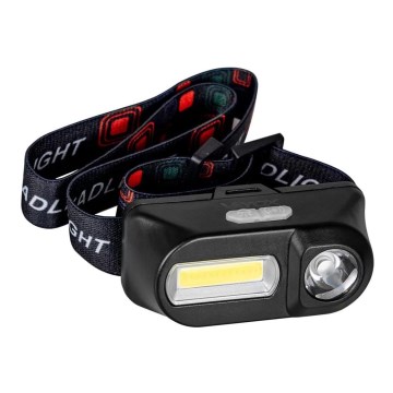 Dimmbare, aufladbare LED-Stirnlampe 2xLED/5V IP44 210 glänzend 2000 mAh