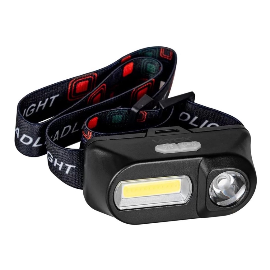 Dimmbare, aufladbare LED-Stirnlampe 2xLED/5V IP44 210 glänzend 2000 mAh