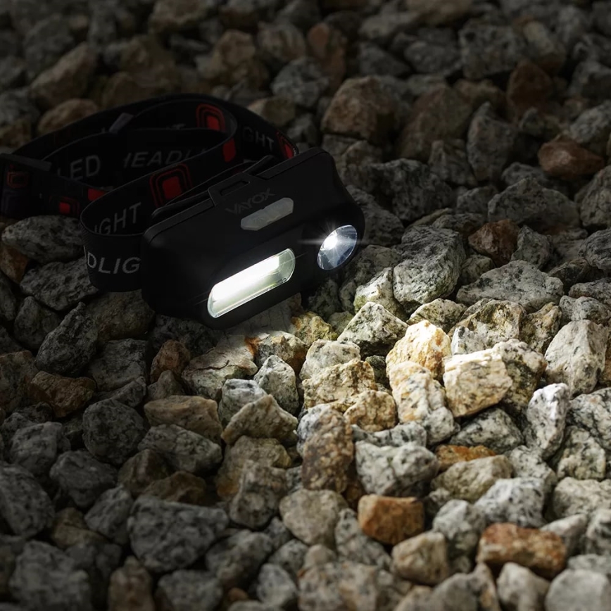 Dimmbare, aufladbare LED-Stirnlampe 2xLED/5V IP44 210 glänzend 2000 mAh