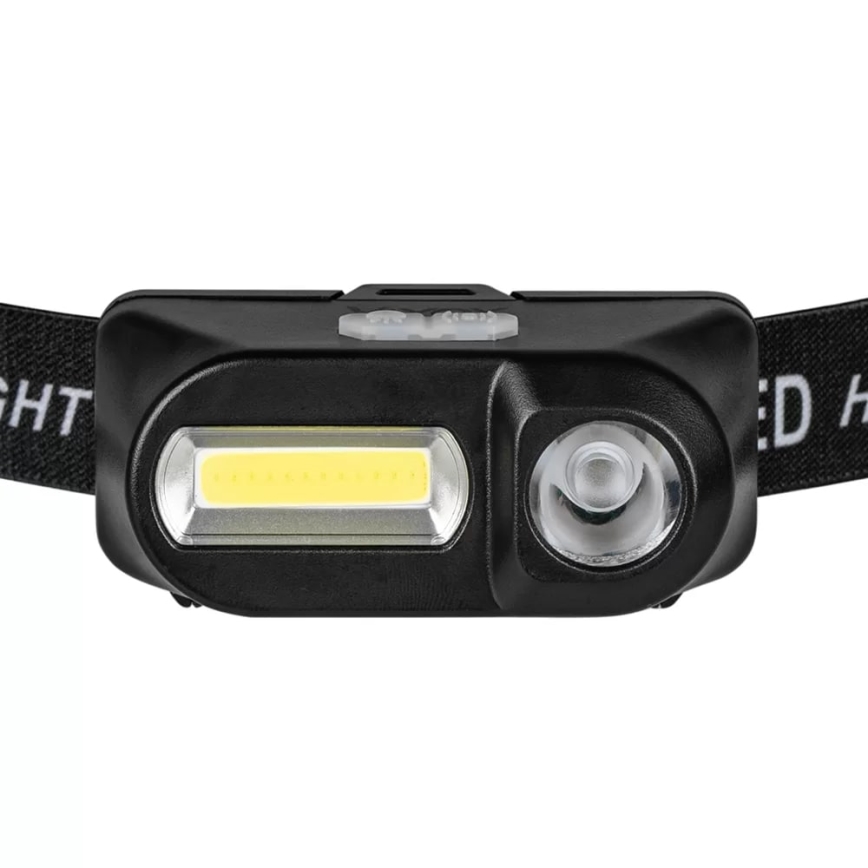 Dimmbare, aufladbare LED-Stirnlampe 2xLED/5V IP44 210 glänzend 2000 mAh