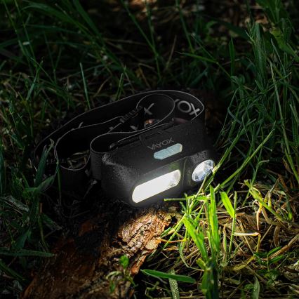 Dimmbare, aufladbare LED-Stirnlampe 2xLED/5V IPX4 250 glänzend 2000 mAh