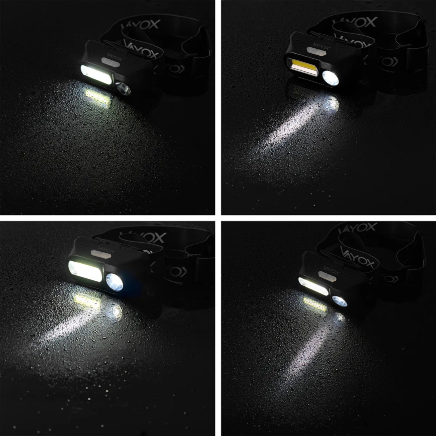 Dimmbare, aufladbare LED-Stirnlampe 2xLED/5V IPX4 250 glänzend 2000 mAh