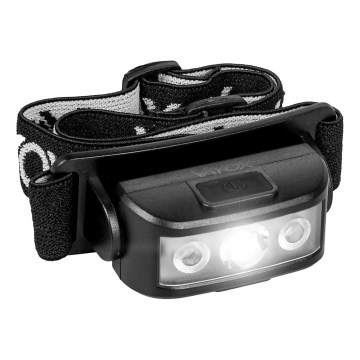 Dimmbare, aufladbare LED-Stirnlampe 3xLED/5V IPX4 100 glänzend 1200 mAh