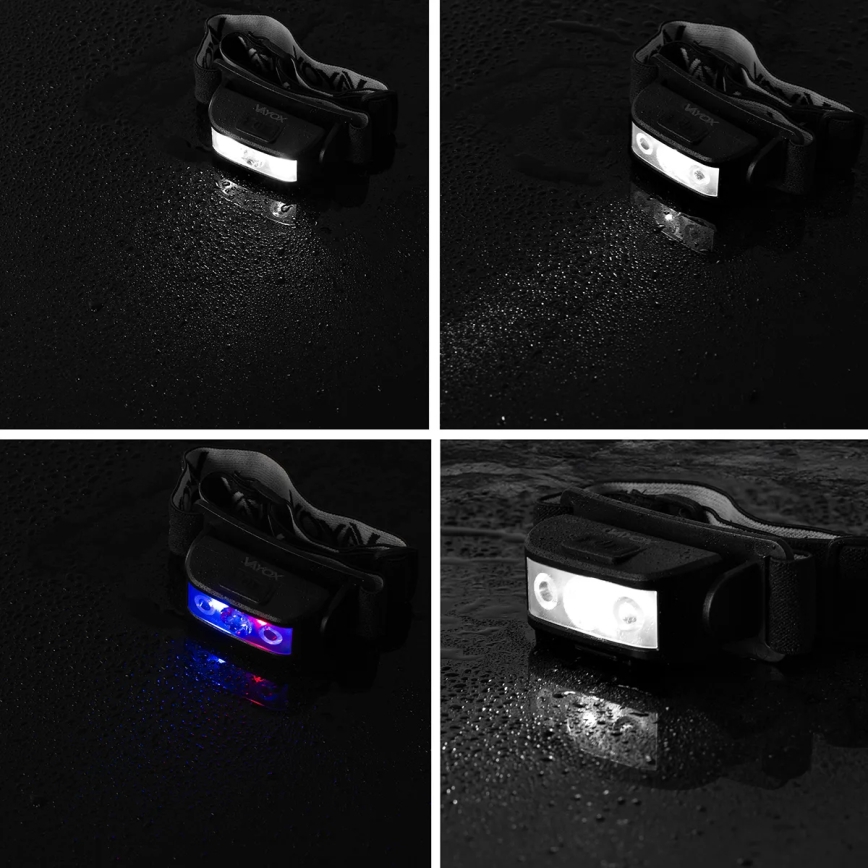 Dimmbare, aufladbare LED-Stirnlampe 3xLED/5V IPX4 100 glänzend 1200 mAh