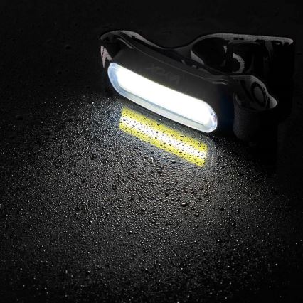 Dimmbare, aufladbare LED-Stirnlampe LED/5V IPX4 300 glänzend 1200 mAh