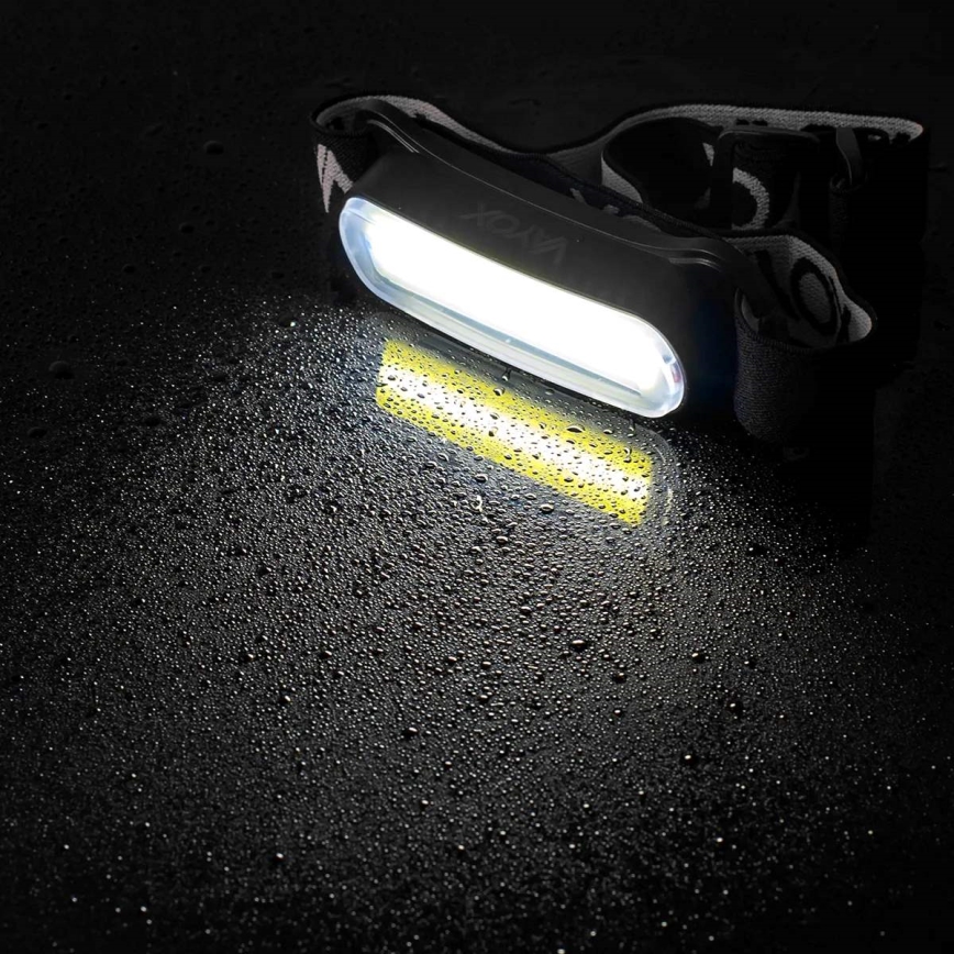 Dimmbare, aufladbare LED-Stirnlampe LED/5V IPX4 300 glänzend 1200 mAh
