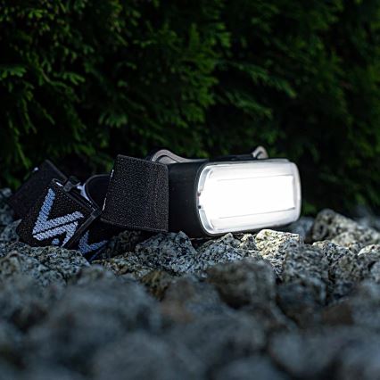 Dimmbare, aufladbare LED-Stirnlampe LED/5V IPX4 300 glänzend 1200 mAh