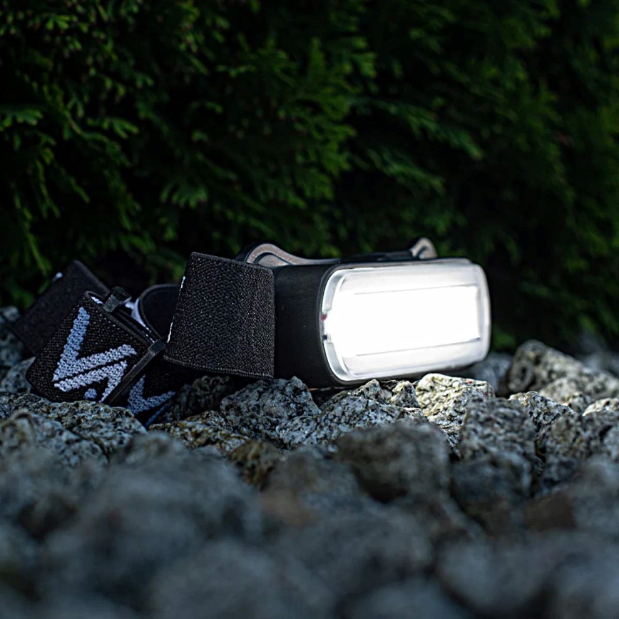 Dimmbare, aufladbare LED-Stirnlampe LED/5V IPX4 300 glänzend 1200 mAh