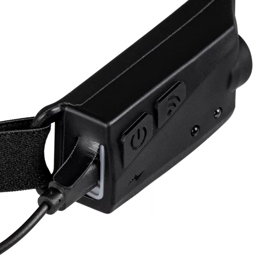 Dimmbare, aufladbare LED-Stirnlampe mit Sensor 2xLED/5V IP44 350 glänzend 1200 mAh