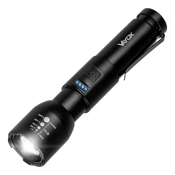 Dimmbare, aufladbare LED-Taschenlampe LED/20W/5V IPX4 800 glänzend 2000 mAh