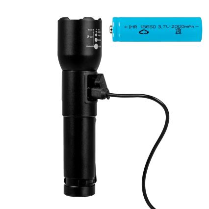 Dimmbare, aufladbare LED-Taschenlampe LED/20W/5V IPX4 800 glänzend 2000 mAh