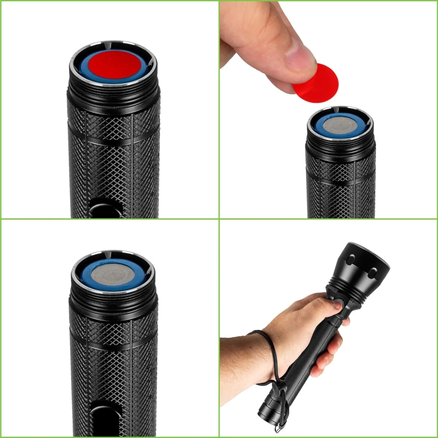 Dimmbare, aufladbare LED-Taschenlampe LED/20W/5V IPX5 1570 glänzend 8400 mAh