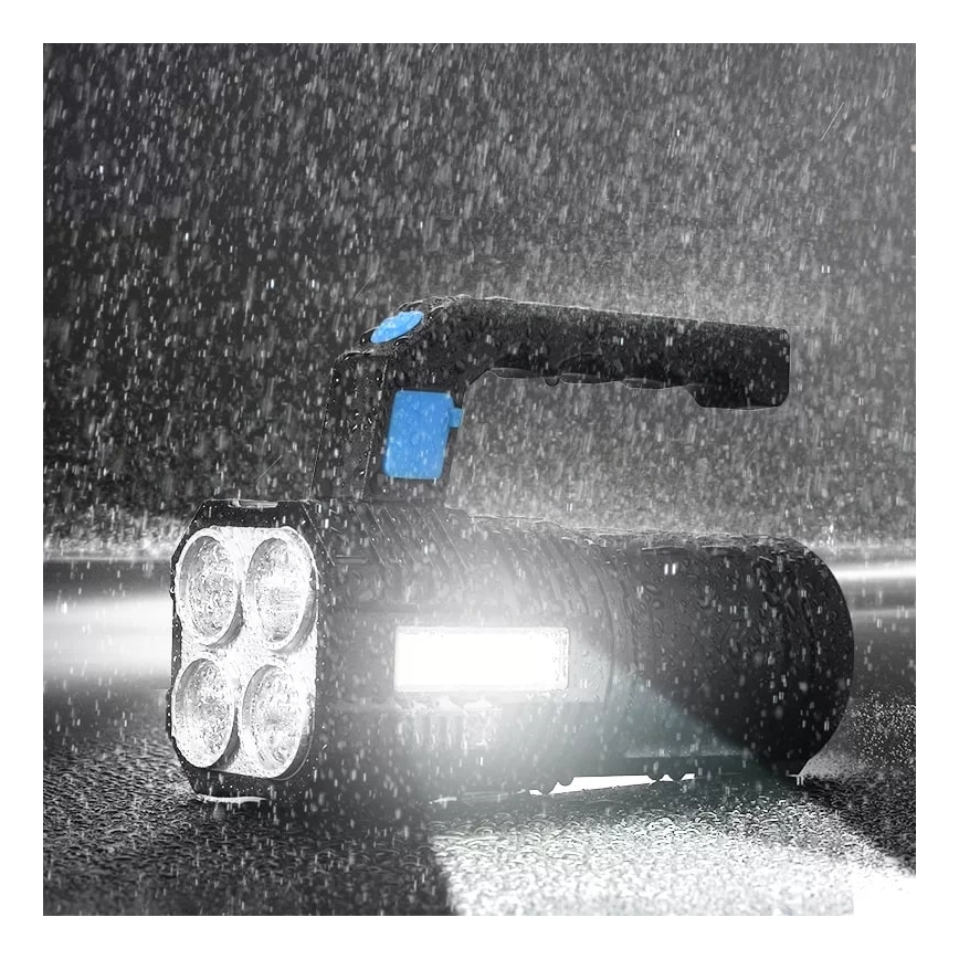 Dimmbare, aufladbare LED-Taschenlampe LED/5V IPX4 250 glänzend 1200 mAh