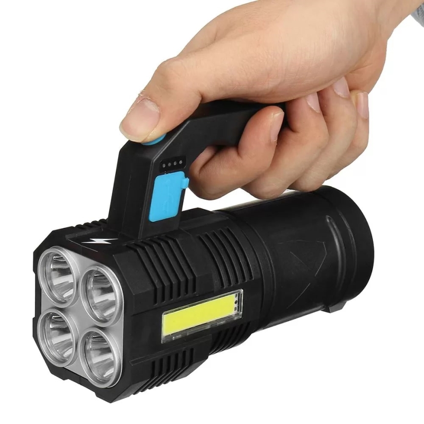 Dimmbare, aufladbare LED-Taschenlampe LED/5V IPX4 250 glänzend 1200 mAh