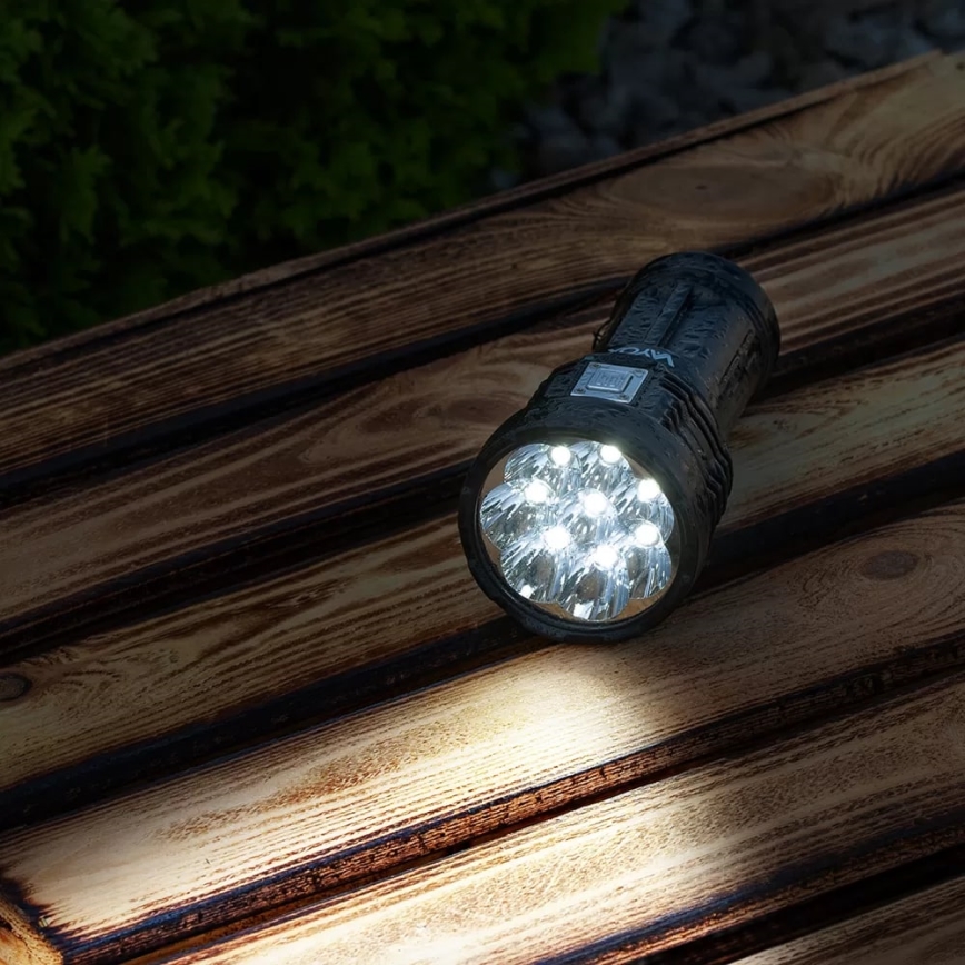 Dimmbare, aufladbare LED-Taschenlampe LED/5V IPX4 600 glänzend 1200 mAh