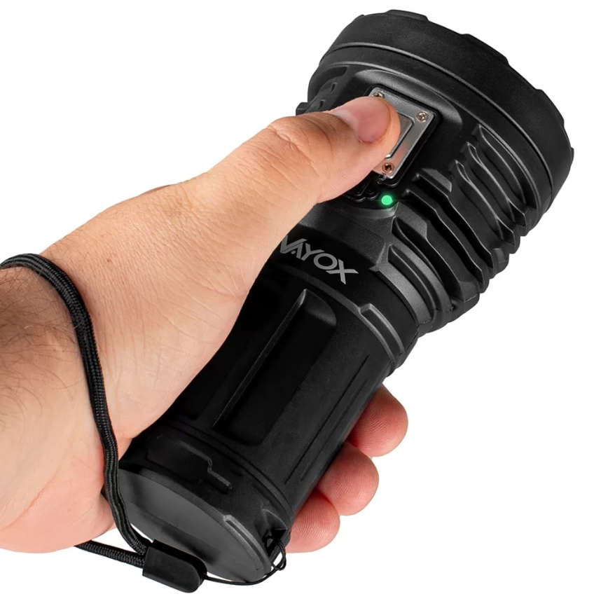Dimmbare, aufladbare LED-Taschenlampe LED/5V IPX4 600 glänzend 1200 mAh