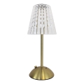 Dimmbare, aufladbare LED-Tischleuchte mit Touch-Funktion ELBA LED/1,6W/800 mAh 3000/4000/6000K golden/klar
