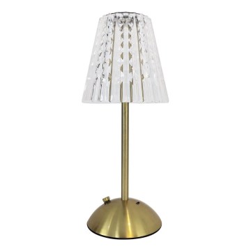 Dimmbare, aufladbare LED-Tischleuchte mit Touch-Funktion ELBA LED/1,6W/800 mAh 3000/4000/6000K golden/klar