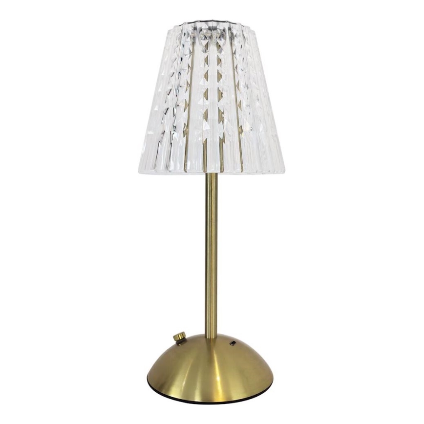 Dimmbare, aufladbare LED-Tischleuchte mit Touch-Funktion ELBA LED/1,6W/800 mAh 3000/4000/6000K golden/klar