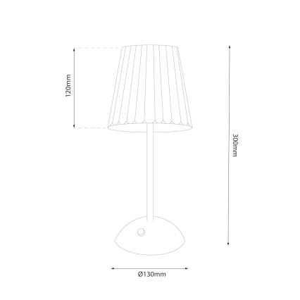 Dimmbare, aufladbare LED-Tischleuchte mit Touch-Funktion ELBA LED/1,6W/800 mAh 3000/4000/6000K golden/klar