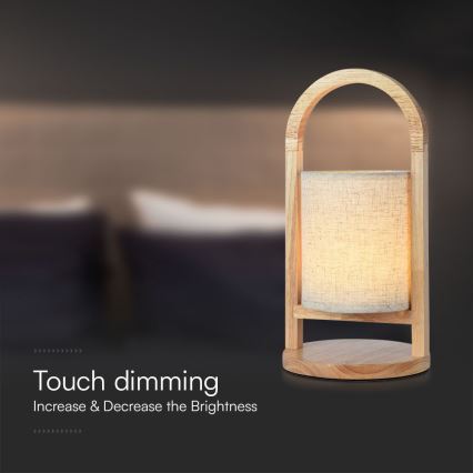 Dimmbare, aufladbare LED-Tischleuchte mit Touch-Funktion LED/1,5W/5V 3000K 1800 mAh beige