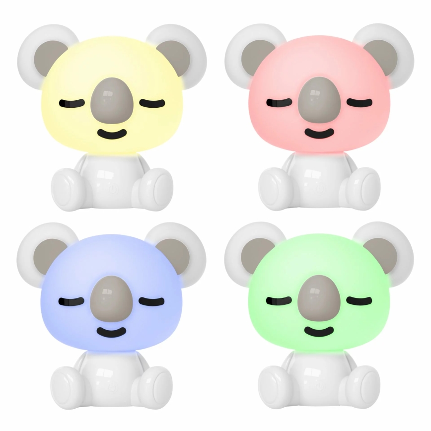 Dimmbare, kleine LED-RGBW-Nachtleuchte für Kinder LED/2,5W/230V Koala weiß