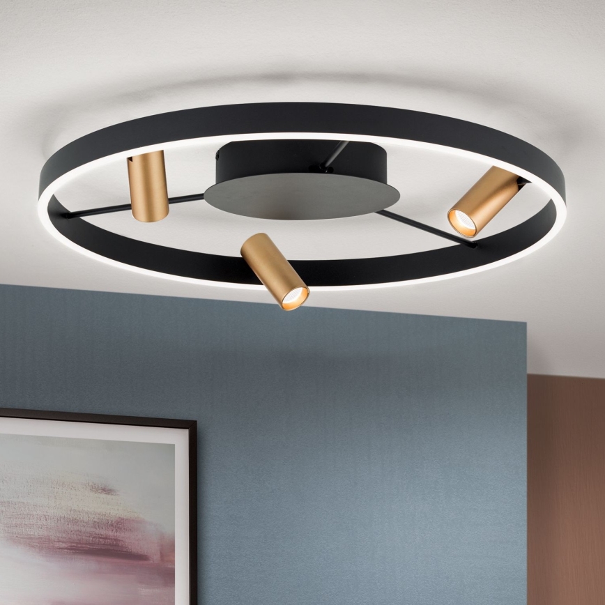 Dimmbare LED-Deckenleuchte BERLIN LED/50W/230V schwarz/golden