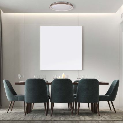 Dimmbare LED-Deckenleuchte für Badezimmer GRAŻYNA LED/72W/230V 3000-6000K d 51 cm IP44 grau + Fernbedienung