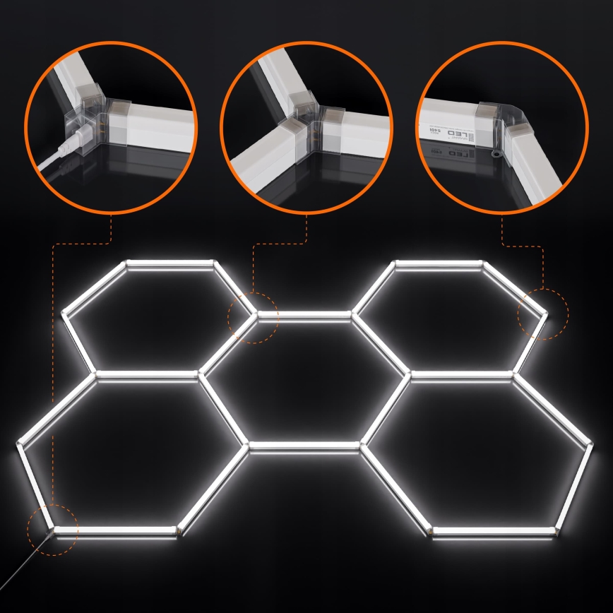 LED dimmbare Deckenleuchte HEXAGON LED/192W/85-265V 5000K 160x221 cm CRI 90 IP54 weiß