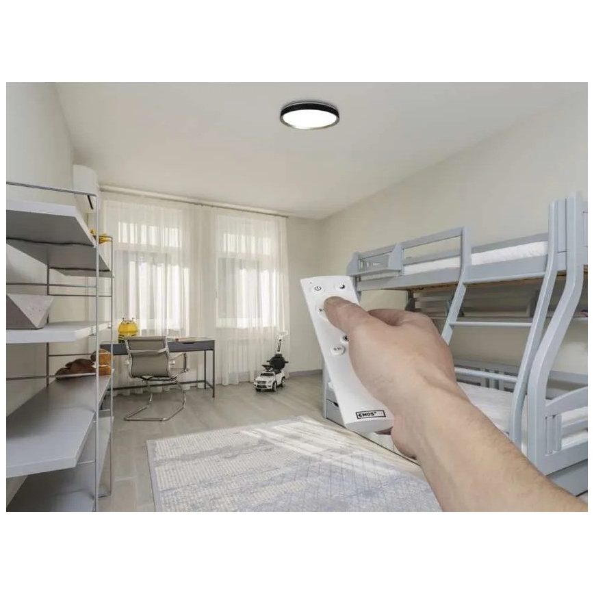 Dimmbare LED-Deckenleuchte ILVI LED/30W/230V 2700-6500K Ø 40 cm schwarz/messing + Fernbedienung