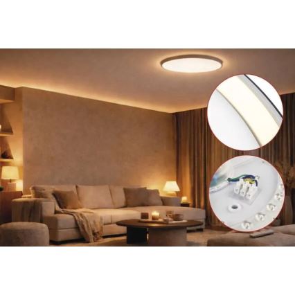 Dimmbare LED-Deckenleuchte ILVI LED/30W/230V 2700-6500K Ø 40 cm schwarz/messing + Fernbedienung