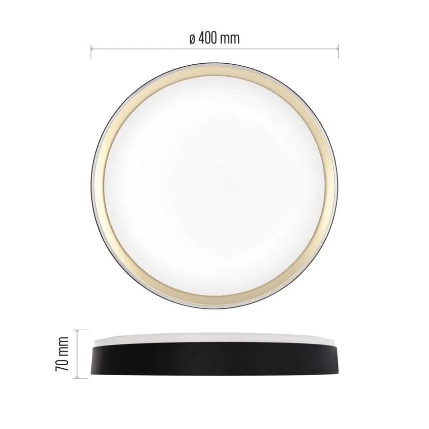 Dimmbare LED-Deckenleuchte ILVI LED/30W/230V 2700-6500K Ø 40 cm schwarz/messing + Fernbedienung
