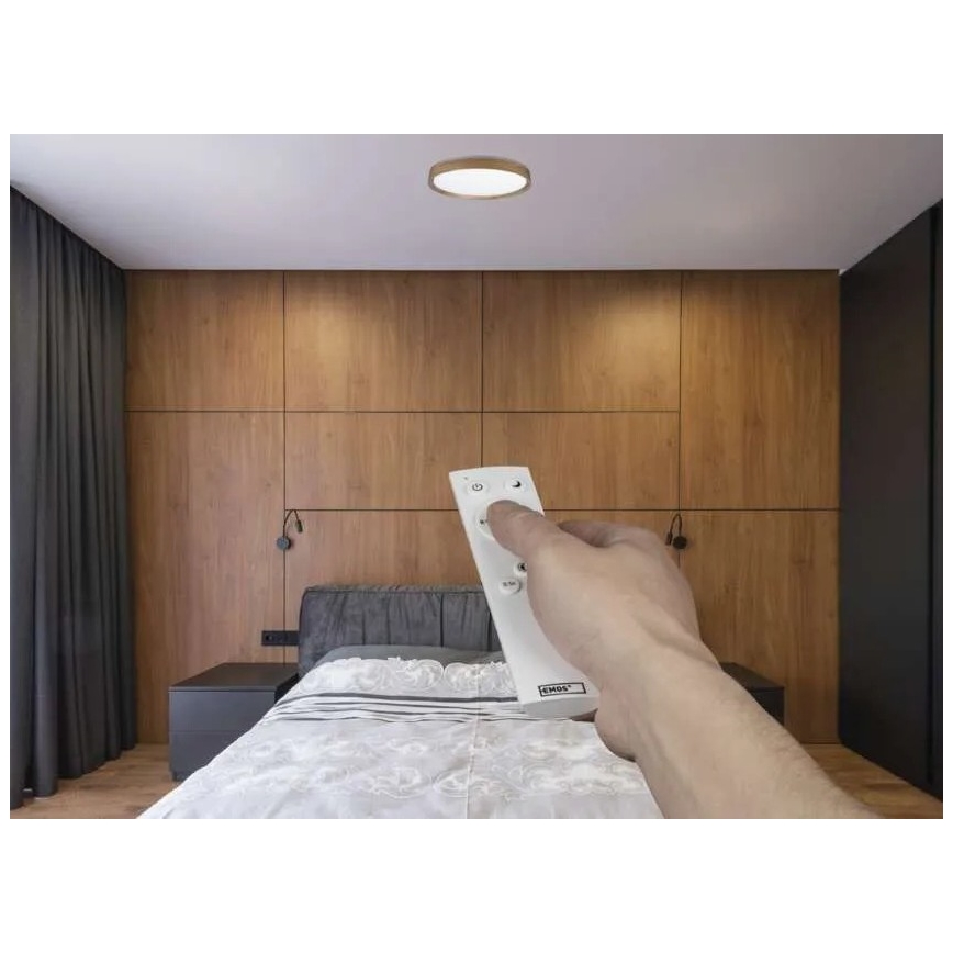 Dimmbare LED-Deckenleuchte ILVI LED/30W/230V 2700-6500K Ø 40 cm beige + Fernbedienung