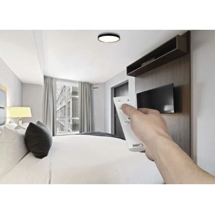 Dimmbare LED-Deckenleuchte ILVI, LED/30W/230V, 2700-6500K, Ø 40 cm, schwarz/beige + Fernbedienung