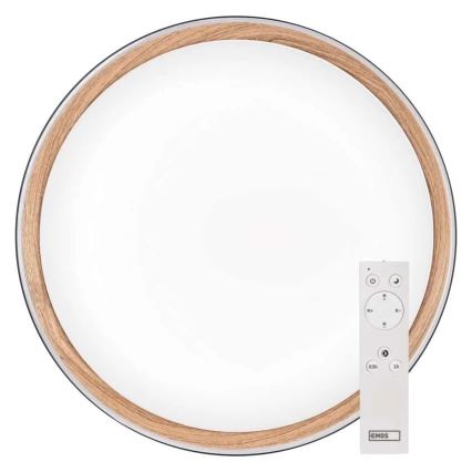 Dimmbare LED-Deckenleuchte ILVI, LED/30W/230V, 2700-6500K, Ø 40 cm, schwarz/beige + Fernbedienung